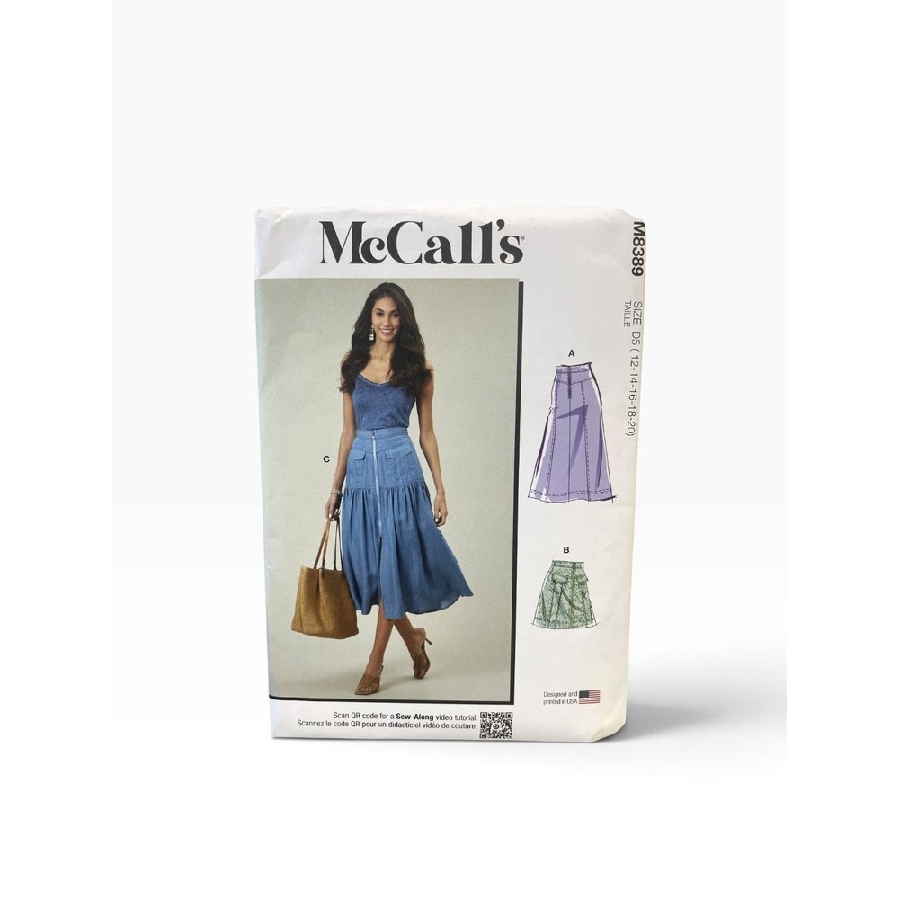 McCall's M8389 Misses Skirts H5 (12-14-16-18-20) A-Line Flared Modern UNCUT FF